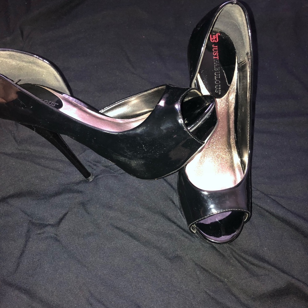 Black platform heel